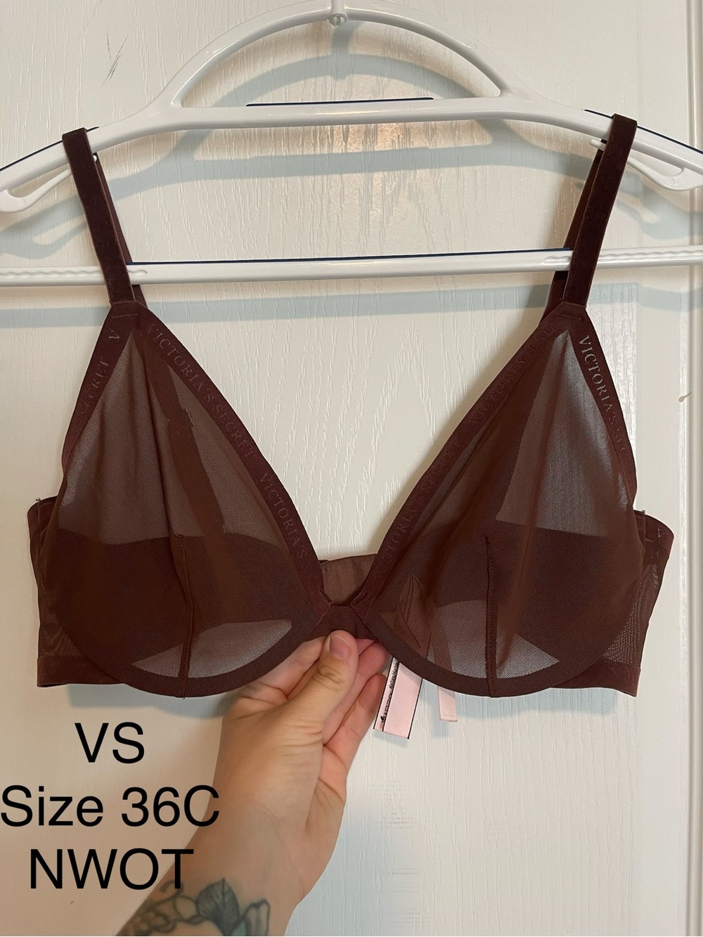 Victoria's Secret Chocolate Brown Sheer Unlined Underwire Bra